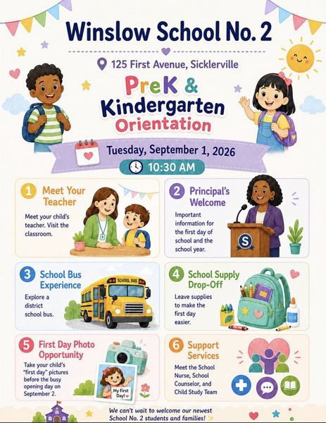 PreK and Kindergarten Orientation on Sept. 1st