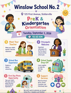 PreK and Kindergarten Orientation on Sept. 1st
